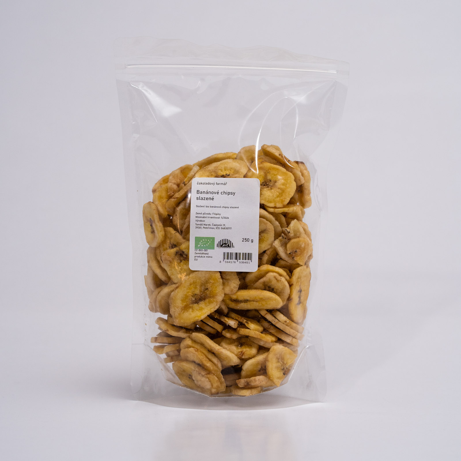 bio banánové chipsy